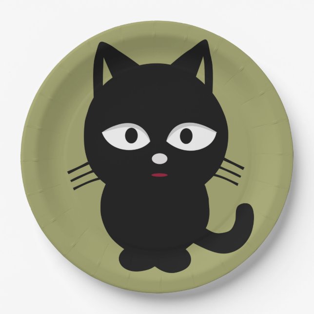 Halloween Paper Teller/Black Cat Pappteller (Vorderseite)