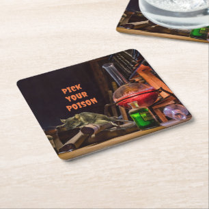 Halloween Paper-Untersetzer, gib dein Gift aus Rechteckiger Pappuntersetzer