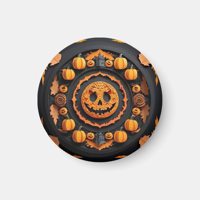 Halloween Papercuat Mandala Magnet (Vorne)