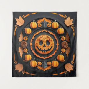 Halloween Papercuat Mandala Wandteppich