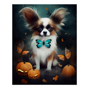 Halloween Papillon mit Kürbissen Gruselig  Poster