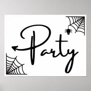 Halloween-Party auf diese Weise Pfeil links Poster