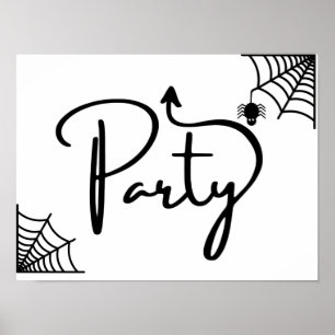 Halloween-Party auf dieser Art Pfeil geradeaus Poster