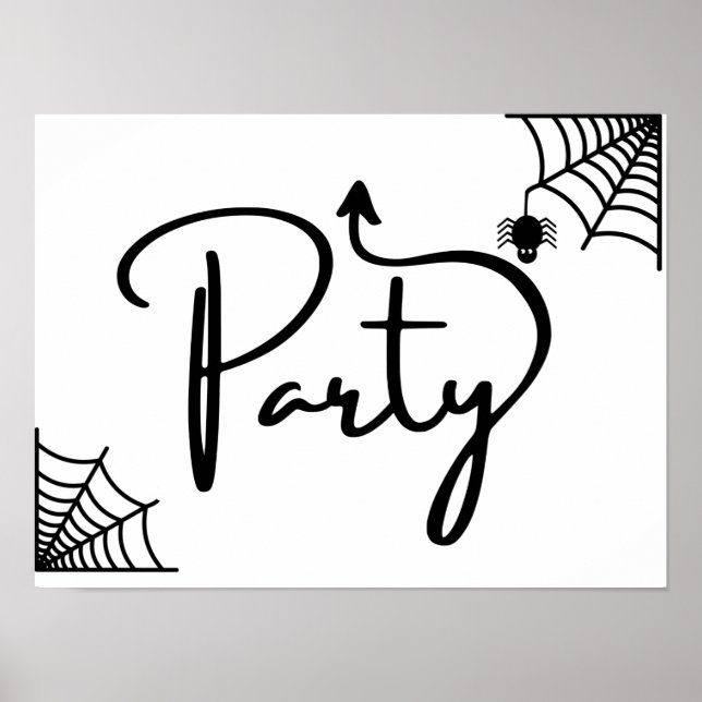 Halloween-Party auf dieser Art Pfeil geradeaus Poster (Vorne)