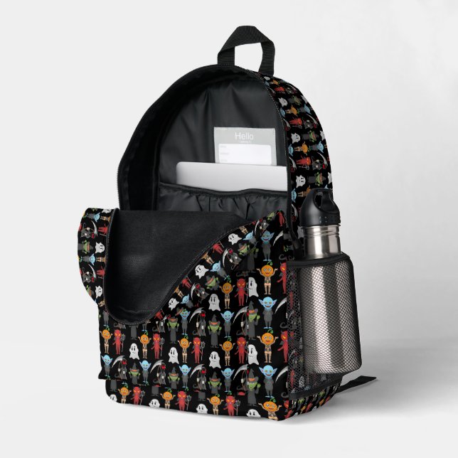 Halloween-Party-Backpack #3 Bedruckter Rucksack (Rückseitige Ecke links (Offen) )