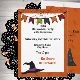 Halloween-Party Banner Einladung Orange
