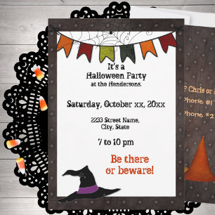 Halloween-Party- Banner-Einladung Schwarz Grunge Einladung
