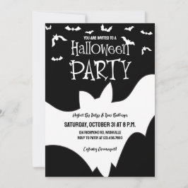 Halloween-Party Bat Schwarz und Weiß Spookes Kostü Einladung