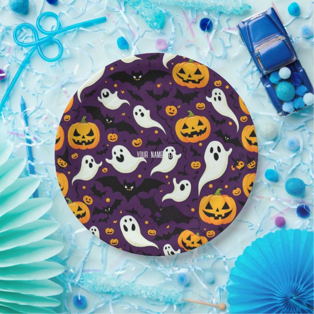 Halloween-Party Bats Pumpkin beängstigendes Muster Pappteller (Party)