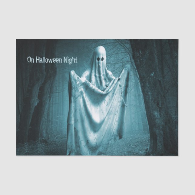 Halloween-Party Beängstigend Ghost Dark Blue Night Seidenpapier (Vorderseite)