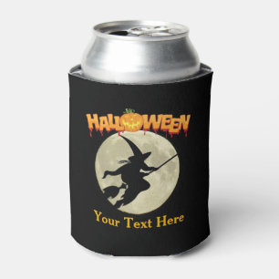 Halloween-Party Beängstigend Hexe auf Broom und Pu Dosenkühler