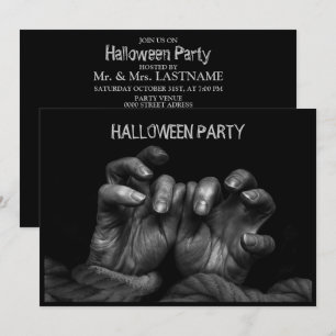 Halloween-Party Beängstigende böse Hände schwarze  Einladung