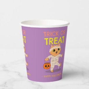 Halloween-Party Becher, Katzenmumie, Trick oder Tr Pappbecher