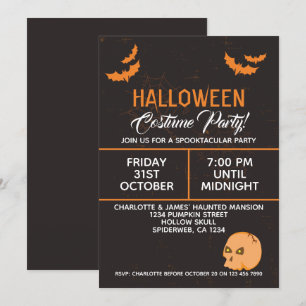 Halloween-Party Becken und Schädel Personalisiert Einladung