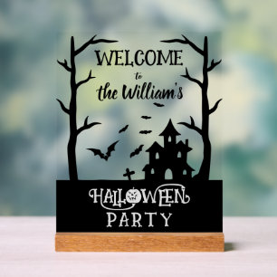 Halloween-Party Benutzerdefinierter Familienname B Acrylschild