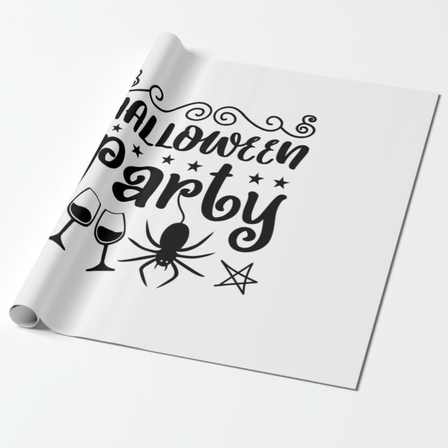 Halloween Party Birthday Geschenkpapier (Ungerollt)
