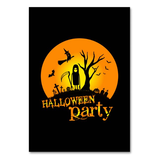 Halloween-Party Birthday Tischnummer (Vorderseite)