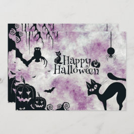 Halloween-Party Black Cat Evil Pumpkins Beängstige Einladung
