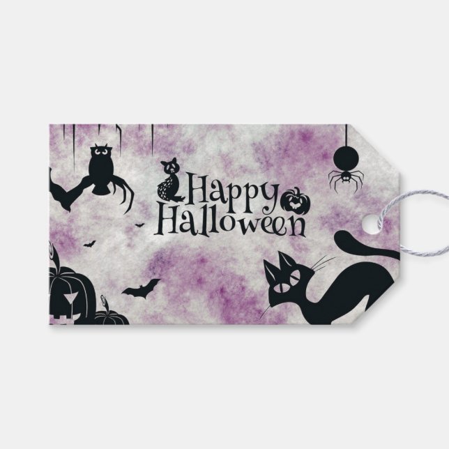 Halloween-Party Black Cat Evil Pumpkins Beängstige Geschenkanhänger (Vorderseite (Horizontal))