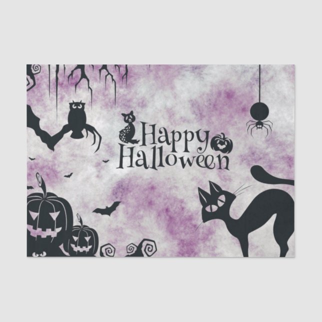 Halloween-Party Black Cat Evil Pumpkins Beängstige Seidenpapier (Vorderseite)