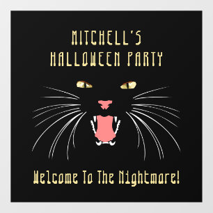 Halloween-Party Black Cat Hissing Fensteraufkleber