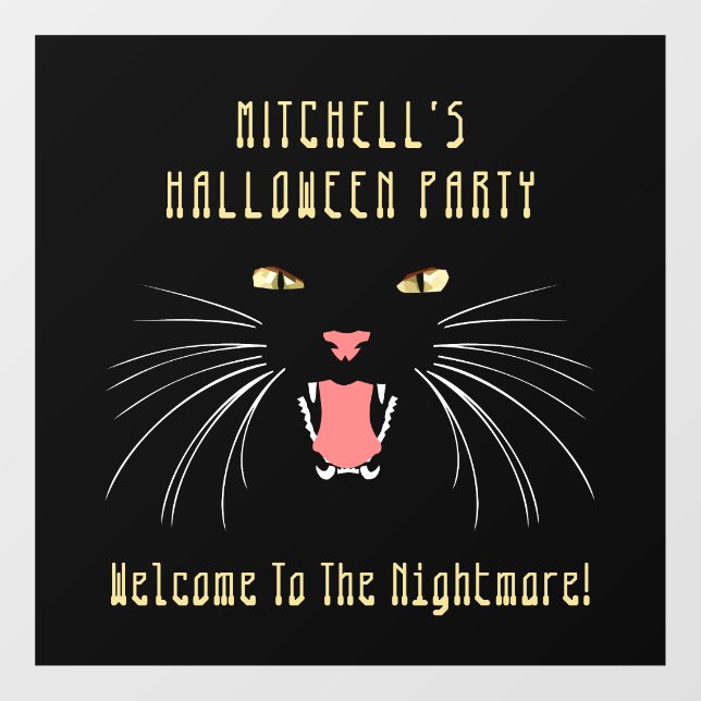 Halloween-Party Black Cat Hissing Fensteraufkleber (Blatt)
