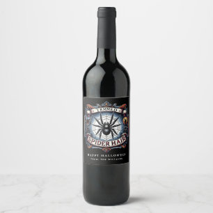 Halloween-Party Black Spider Brew Weinetikett