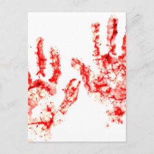 Halloween-Party Bloody Handprint Postkarte
