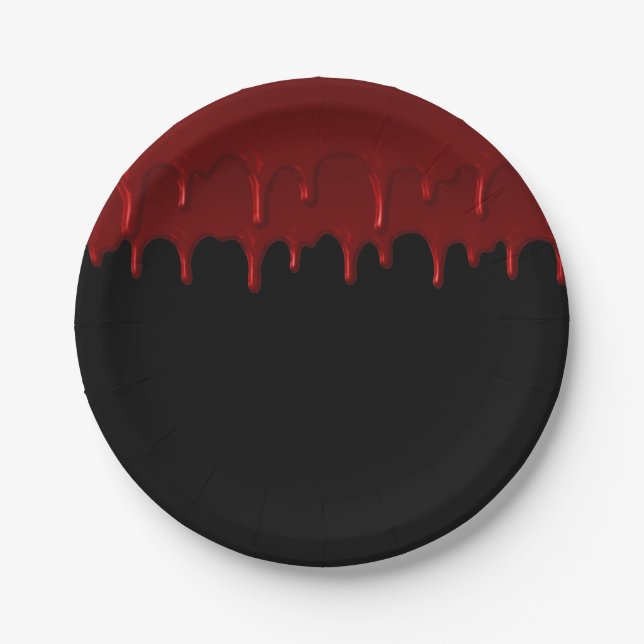Halloween-Party Bloody Tropfens Red Pappteller (Vorderseite)