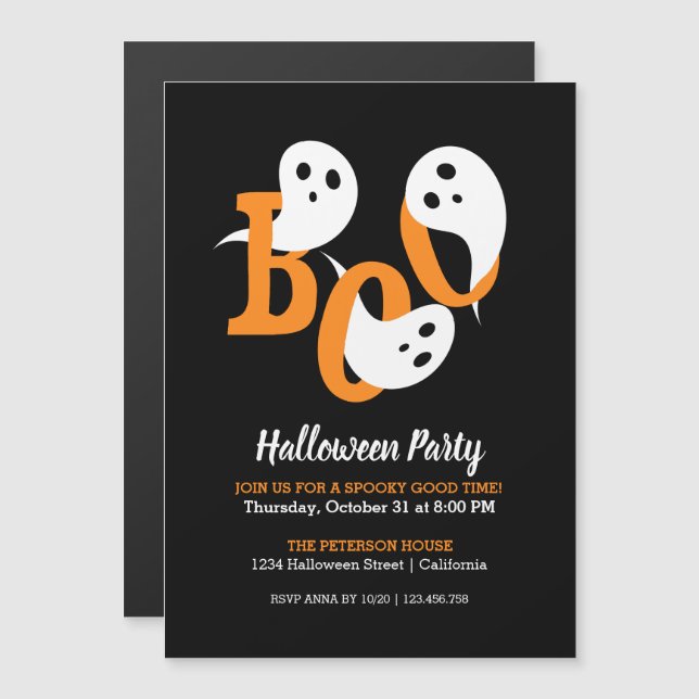 Halloween-Party Boo Ghosts Black Invasion Magnet (Vorne/Hinten)