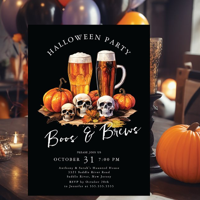 Halloween-Party Boos und Brews Einladung (Von Creator hochgeladen)