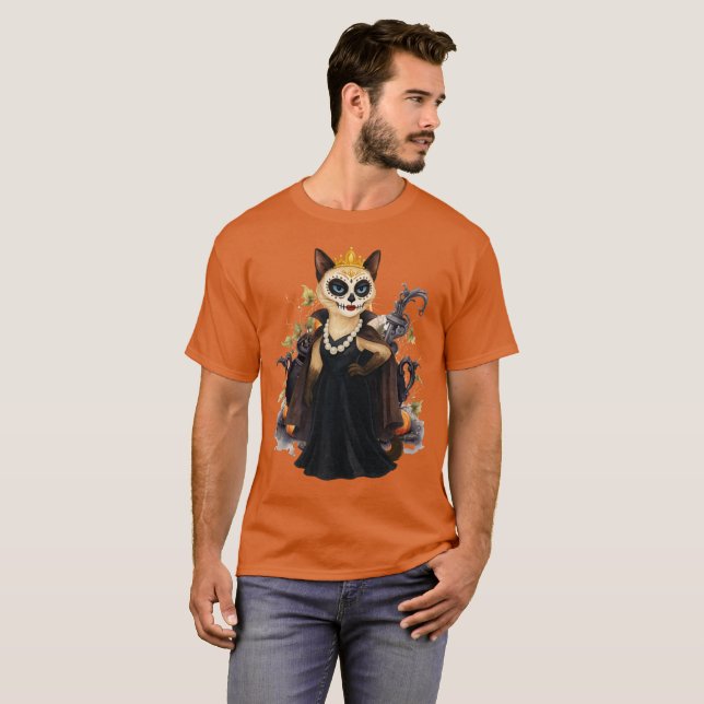 Halloween Party by Siamese Cat Witch T-Shirt (Vorne ganz)