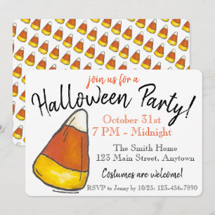 Halloween-Party Candy Corn Einladung
