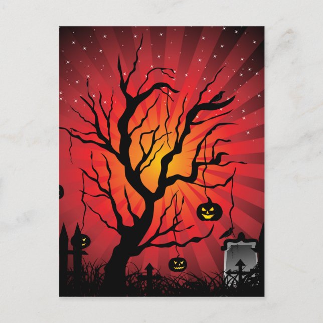 Halloween Party Card Feiertagspostkarte (Vorderseite)