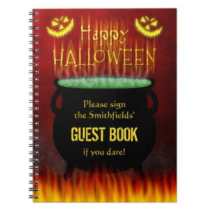 Halloween-Party Cauldron Fire Guest Book Notizblock