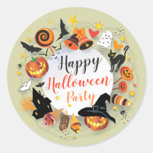 Halloween-Party-Charaktere Trenddesign individuell Runder Aufkleber