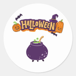 Halloween-Party Collection! Runder Aufkleber