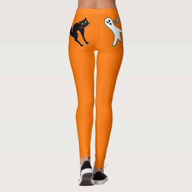 Halloween-Party Creepy Beängstigend Cat Niedlich G Leggings (Rückseite)