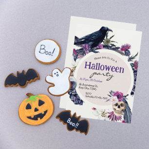 Halloween-Party Crow & Skull Stimmung Einladung