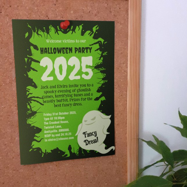 Halloween-Party Dark Green Rats Creepy Crawlies Einladung (Von Creator hochgeladen)
