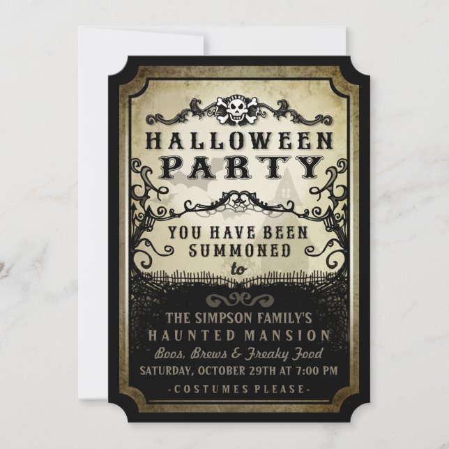 Halloween-Party, das Sie gebettet haben Einladung (Vorderseite)