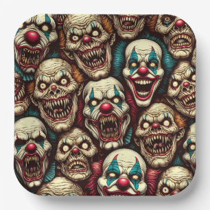 Halloween-Party der entsetzlichen Clowns Pappteller
