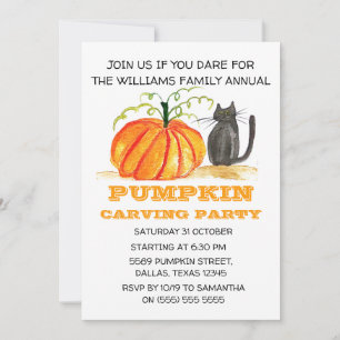 Halloween-Party der Familie Pumpkin Carving Einladung