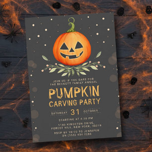 Halloween-Party der Familie Pumpkin Carving Einladung