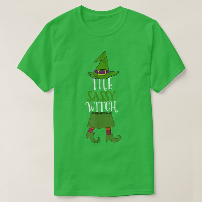 Halloween-Party der Sassy Hexe Matching Family Gro T-Shirt (Design vorne)
