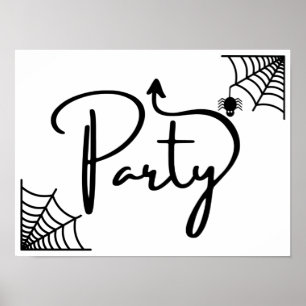Halloween-Party diese Richtung Pfeil geradeaus Pos Poster