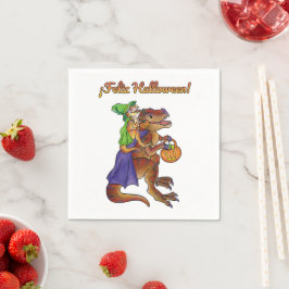 Halloween-Party Dinosaur Napkins Feliz Halloween Serviette
