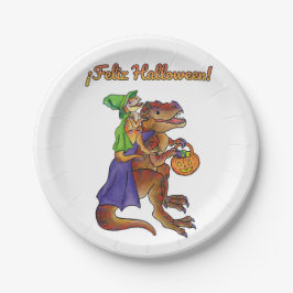 Halloween-Party Dinosaurier Papier Teller Spanisch