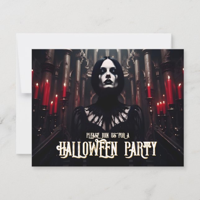 Halloween-Party - Dunkelgotische Einladung (Vorderseite)