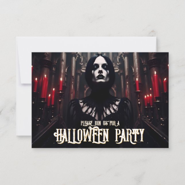 Halloween-Party - Dunkelgotische Einladung (Vorderseite)